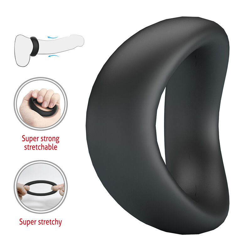 CRAZY BULL - VALEN ERGONOMISCHER SILIKON-PENISRING SCHWARZ – Bild 7