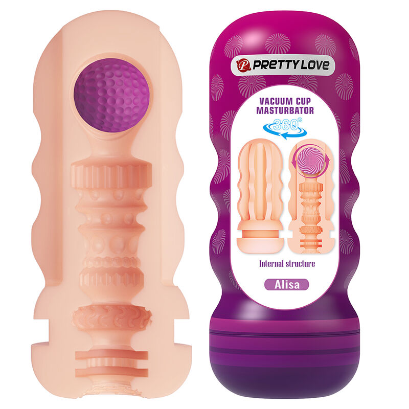 PRETTY LOVE - VAGINAL-GLÄTTUNGSMASTURBATOR MIT SAUGAUFGUSS UND INNENSTRUKTUREN