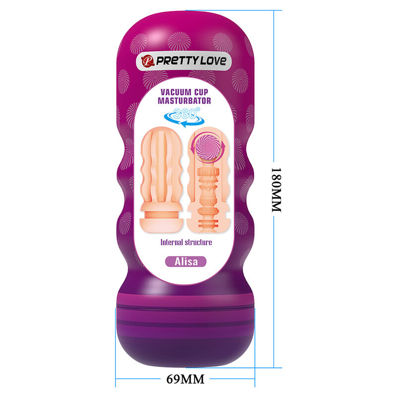 PRETTY LOVE - VAGINAL-GLÄTTUNGSMASTURBATOR MIT SAUGAUFGUSS UND INNENSTRUKTUREN – Bild 6