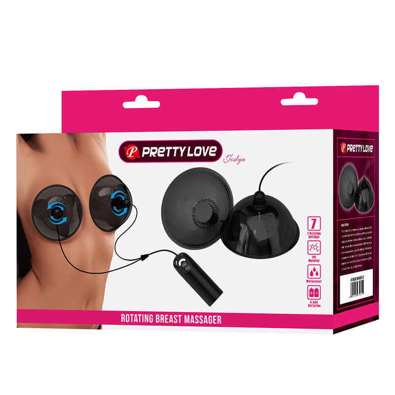 PRETTY LOVE - ROTIERENDER BRUSTWARZEN-SAUGSTIMULATOR SCHWARZ – Bild 5