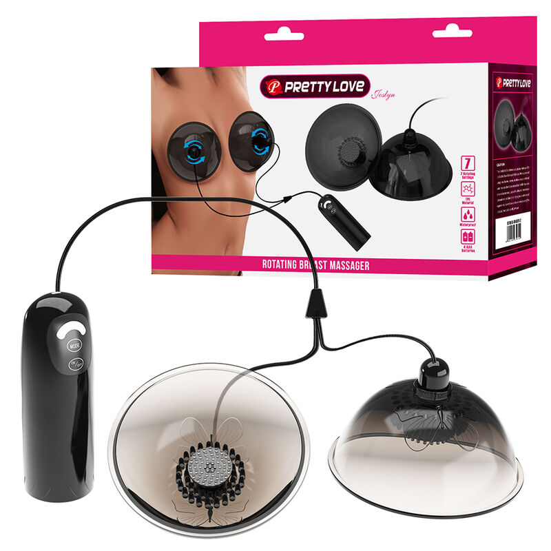 PRETTY LOVE - ROTIERENDER BRUSTWARZEN-SAUGSTIMULATOR SCHWARZ – Bild 8