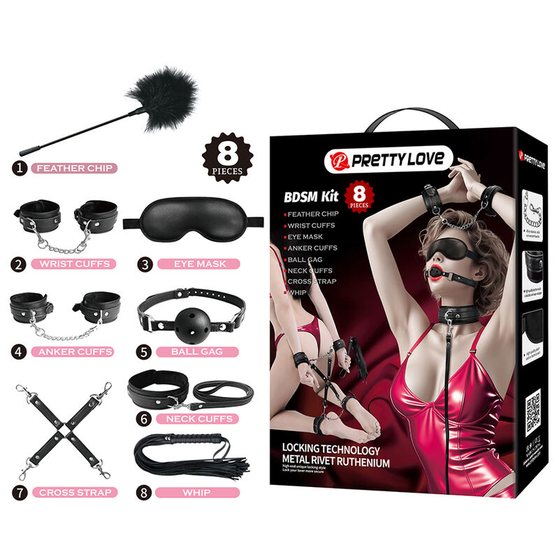 PRETTY LOVE - 8-TEILIGES BDSM-SET SCHWARZ