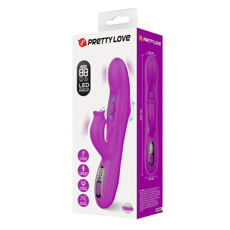 PRETTY LOVE - YALANDA HASE OSZILLIERENDER VIBRATOR MIT LED-ANZEIGE, LILA – Bild 11