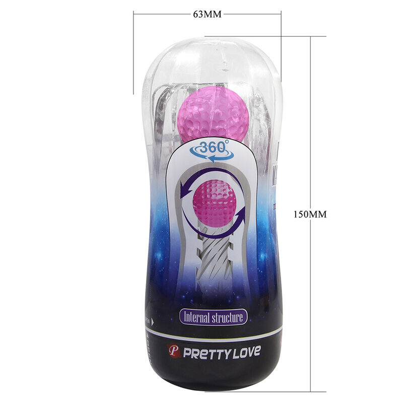 PRETTY LOVE - 360º STRUKTURIERTER MASTURBATIONSBECHER, TRANSPARENT – Bild 8