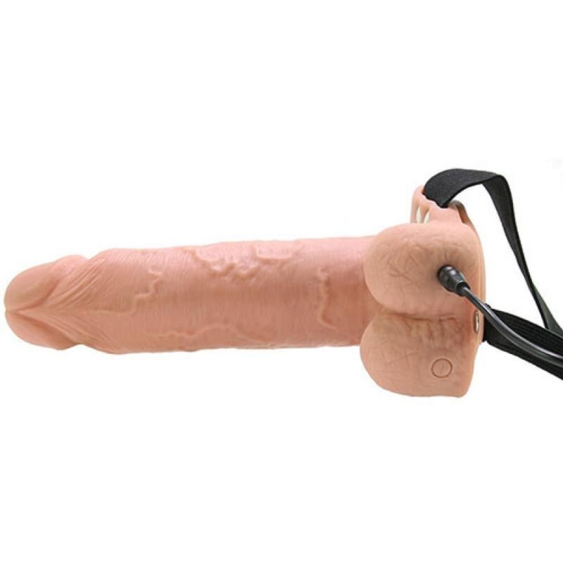 FETISH FANTASY SERIES - REALISTISCHER, VIBRIERENDER HOHL-STRAP-ON MIT HODEN, 17,8 CM – Bild 5