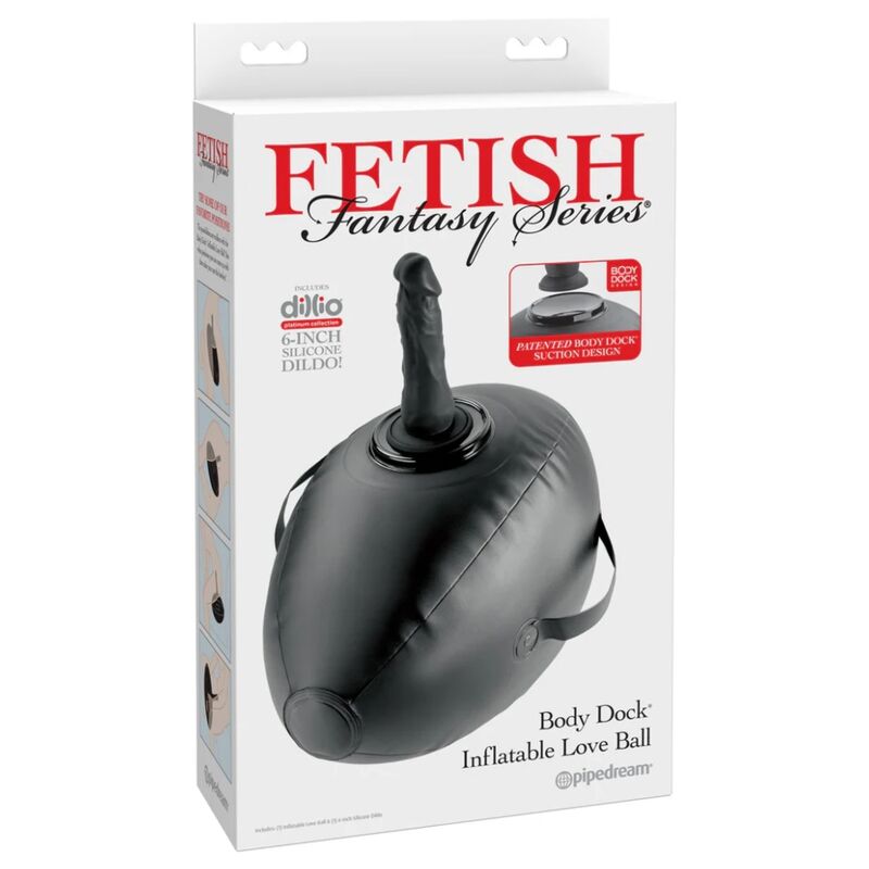 FETISH FANTASY SERIES - AUFBLASBARER LIEBESBALL MIT DILDO, SCHWARZ, 41,9 CM – Bild 3