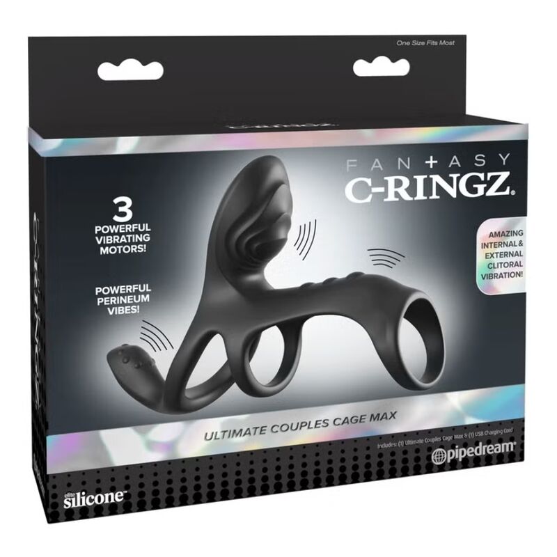 FANTASY C-RINGZ – ULTIMATIVER PAAR-CAGE-MAX-VIBRATIONS-PENISRING 19,5 CM – Bild 4