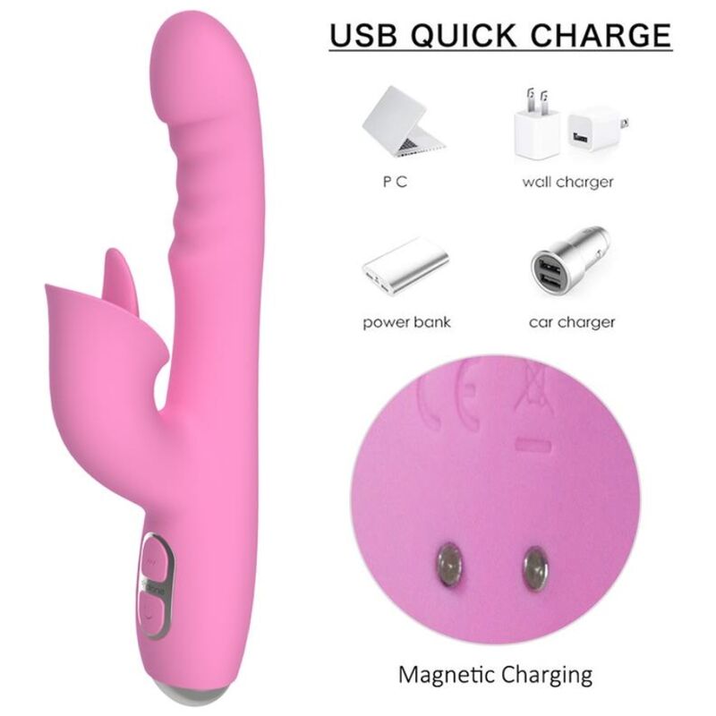 NALONE - T-MAY MAGIC STICK RABBIT VIBRATOR - ROSA – Bild 8
