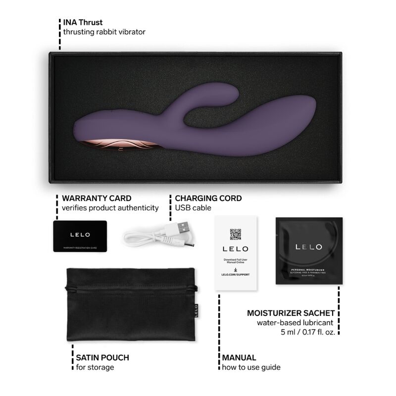 LELO - INA THRUST RABBIT STOSSVIBRATOR LILA – Bild 9