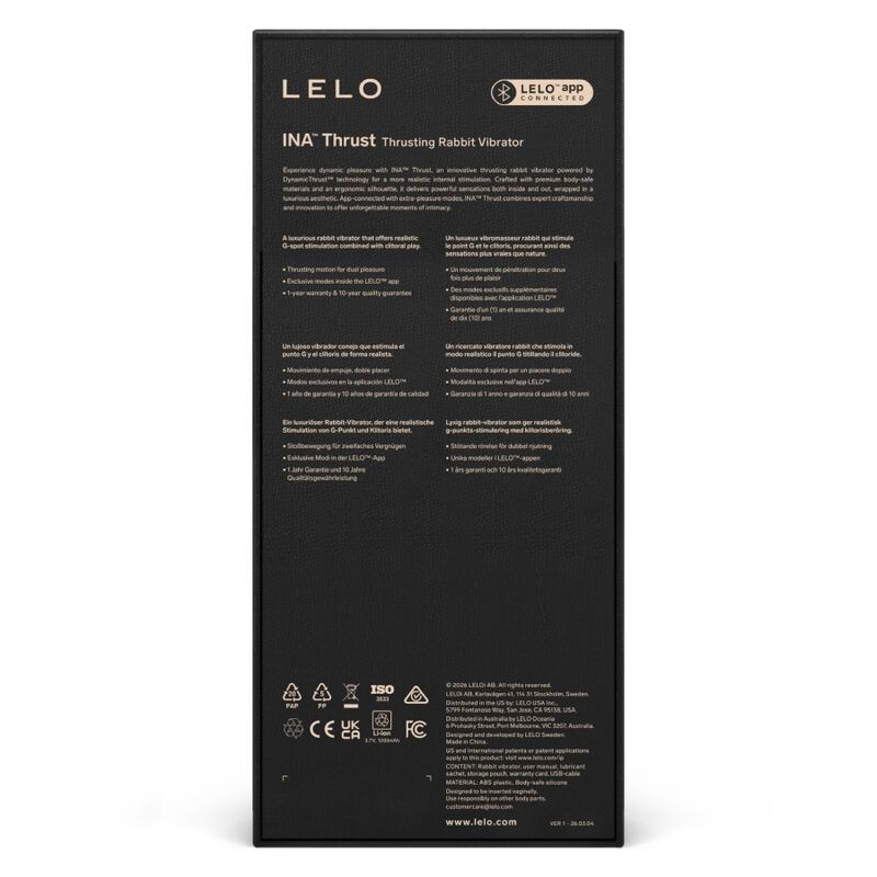LELO - INA THRUST RABBIT STOSSVIBRATOR SCHWARZ – Bild 11