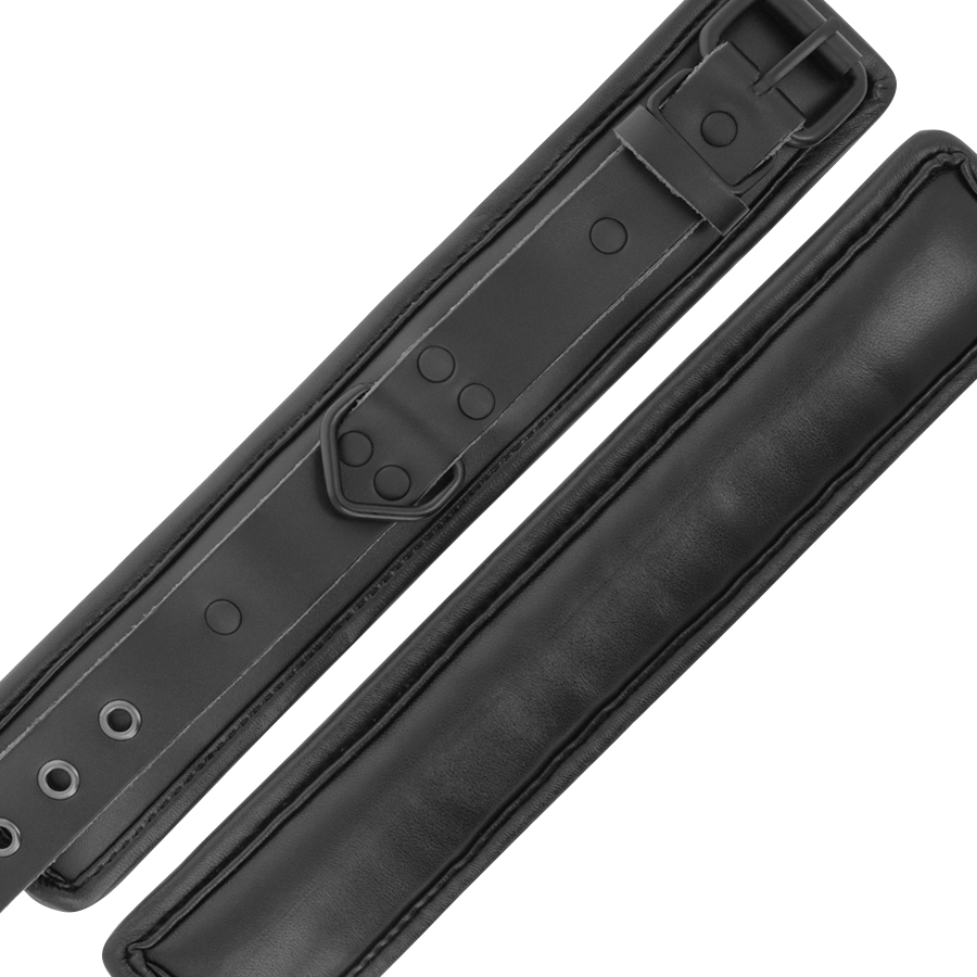 DARKNESS - VERSTELLBARE KNÖCHEL-HANDSCHELLEN AUS SCHWARZEM LEDER - Image 5