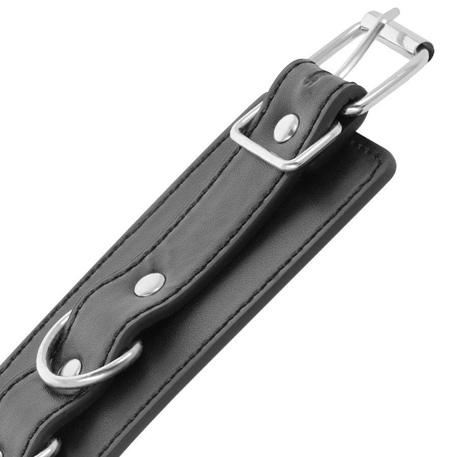 DARKNESS - SCHWARZE VERSTELLBARE LEDER-KNÖCHEL-HANDSCHELLEN - Image 6