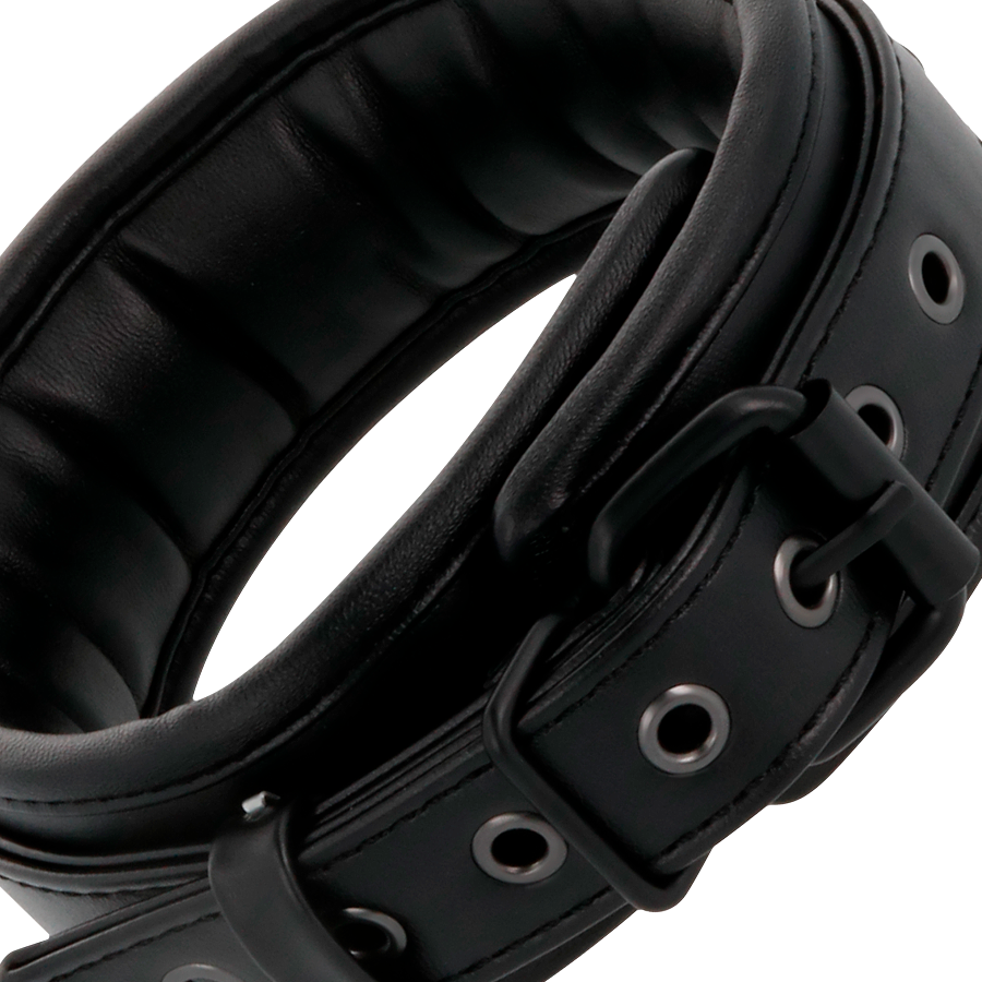DARKNESS - HANDSCHELLEN UND KRAGEN AUS SCHWARZEM LEDER – Bild 8