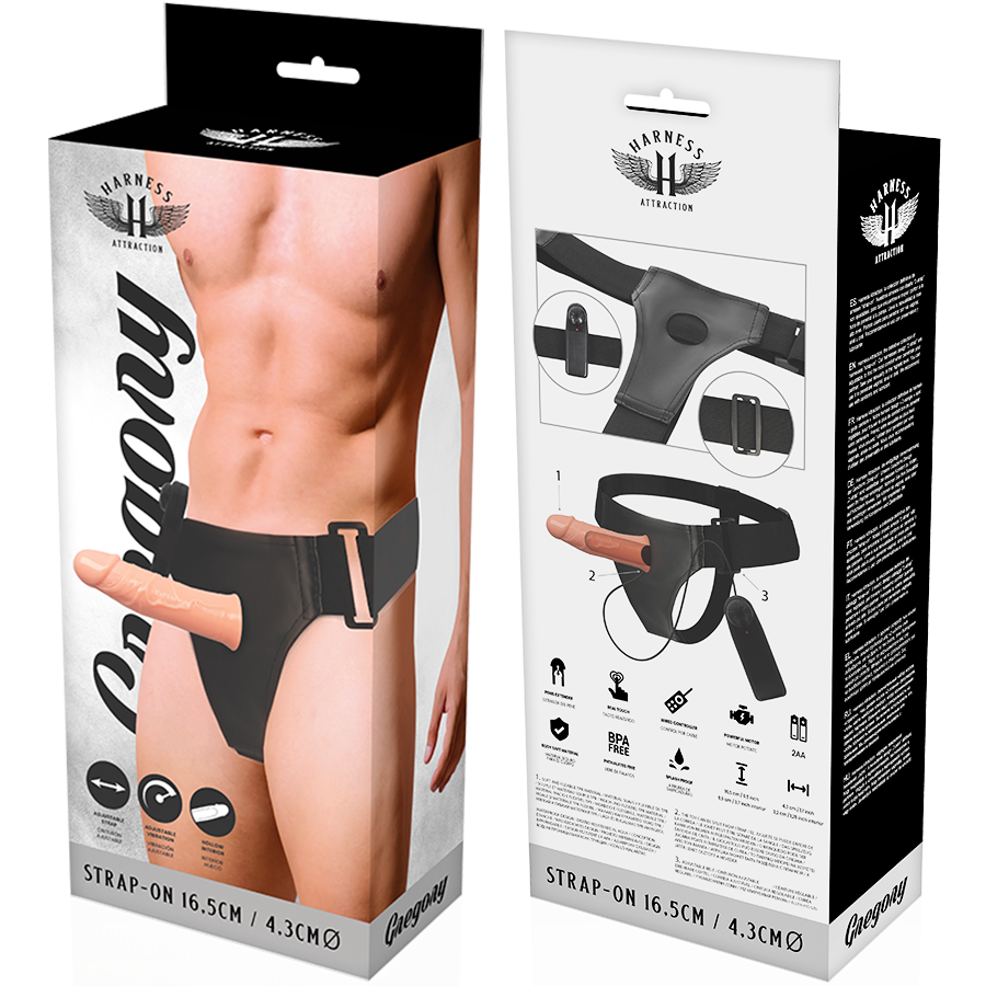 HARNESS ATTRACTION - GREGORY HOLLOW RNES MIT VIBRATOR 16.5 CM -O- 4.3 CM – Bild 3