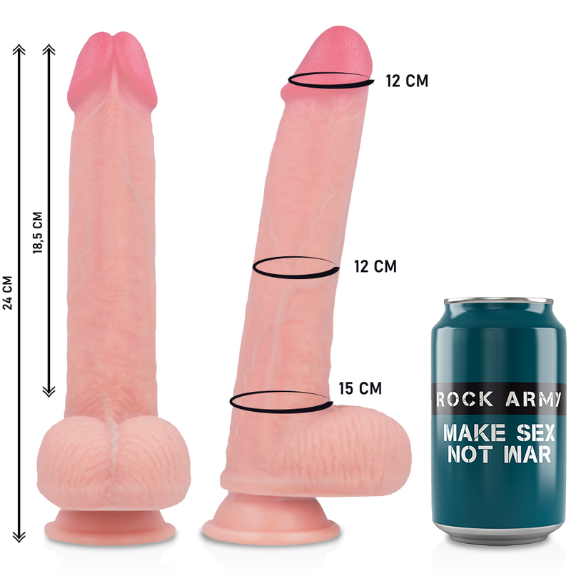 ROCKARMY - ARN S + FLÜSSIGER SILIKON DILDO PREMIUM KINGCOBRA 24 CM -O- 4.77 CM – Bild 13