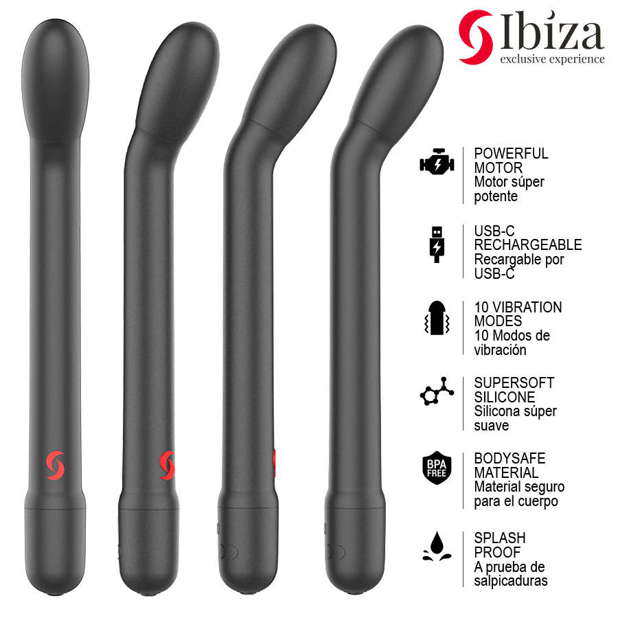 IBIZA - SCHWARZER G-PUNKT-VIBRATOR MIT VIBRATION – Bild 4