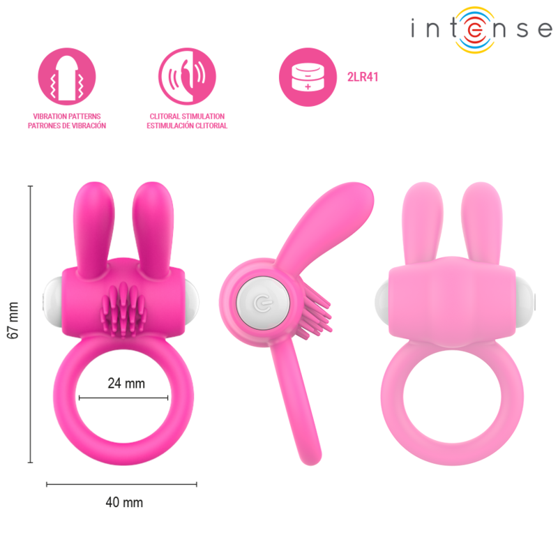 INTENSE - HOPPS VIBRIERENDER PENISRING MIT KLITORISSTIMULATION PINK – Bild 3