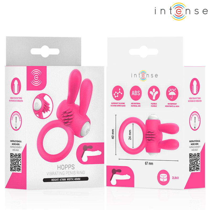 INTENSE - HOPPS VIBRIERENDER PENISRING MIT KLITORISSTIMULATION PINK – Bild 4