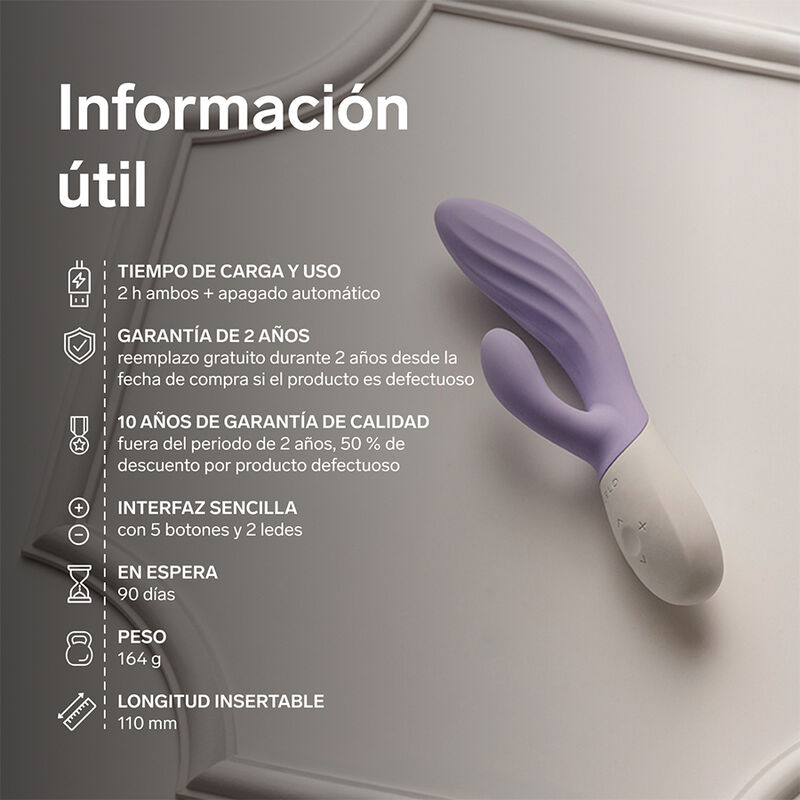 LELO - INA TWIST VIBRADOR RABBIT PUNTO G Y CLÍTORIS LAVANDA – Bild 3