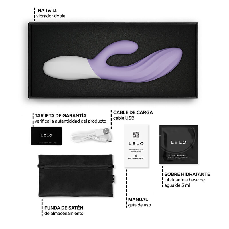 LELO - INA TWIST VIBRADOR RABBIT PUNTO G Y CLÍTORIS LAVANDA – Bild 7