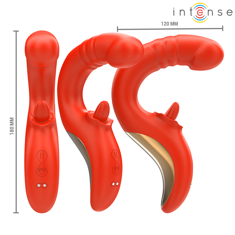 INTENSE - PAULINA VIBRATOR UND STIMULATOR IN U-FORM ROT – Bild 3