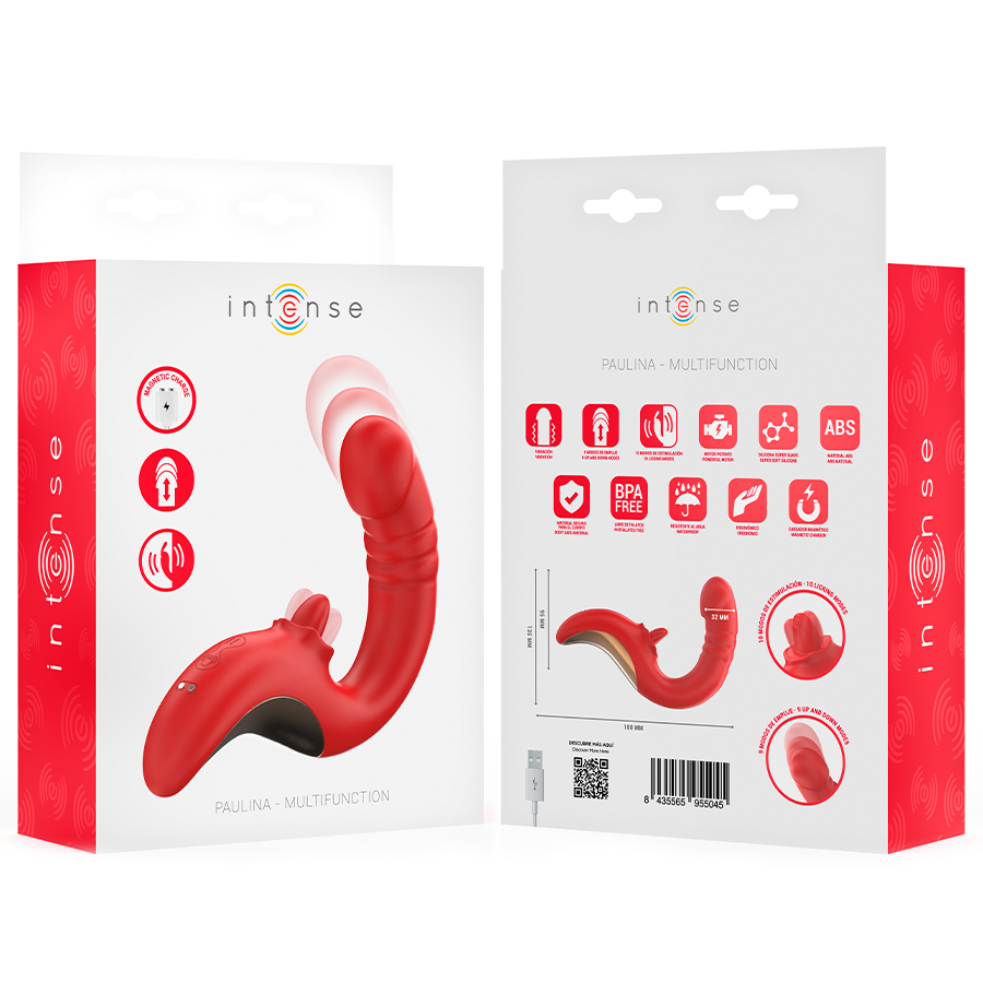 INTENSE - PAULINA VIBRATOR UND STIMULATOR IN U-FORM ROT – Bild 8