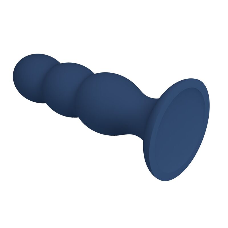 MR PLAY - ANALPLUG MIT METALLKUGELN UND SAUGNAPF, BLAU – Bild 4