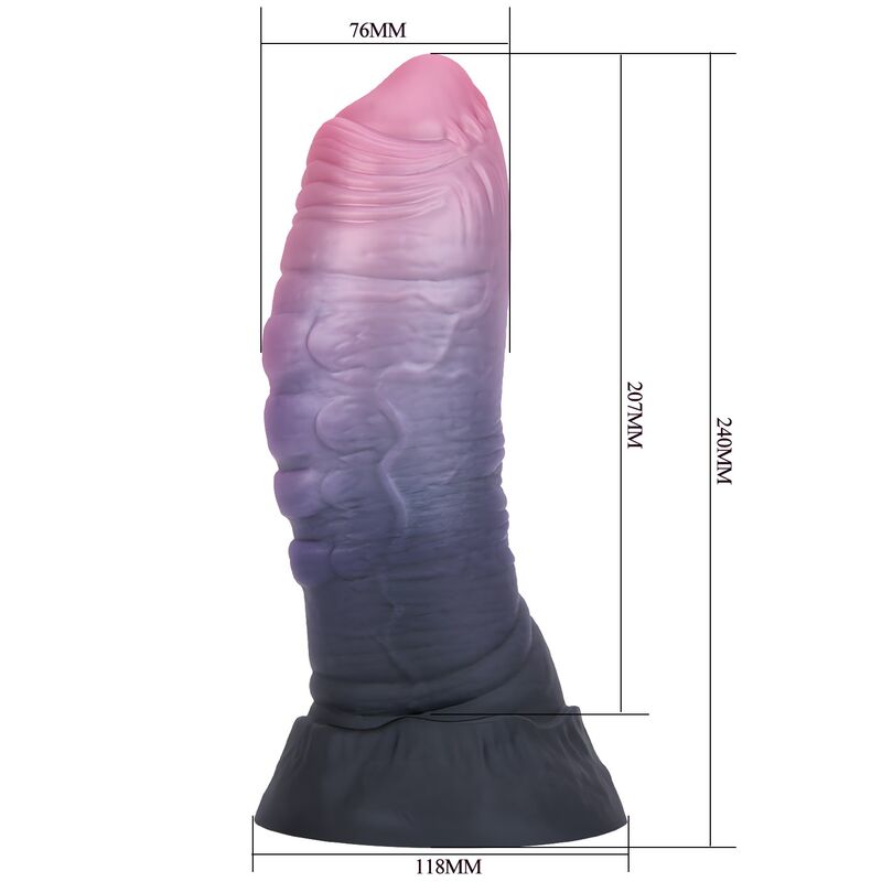 POWER MONSTERS – SCHRECKLICHER TEUFEL, ZWEIFARBIGER FANTASIE-SILIKONDILDO, 24 CM Ø 6 CM – Bild 5
