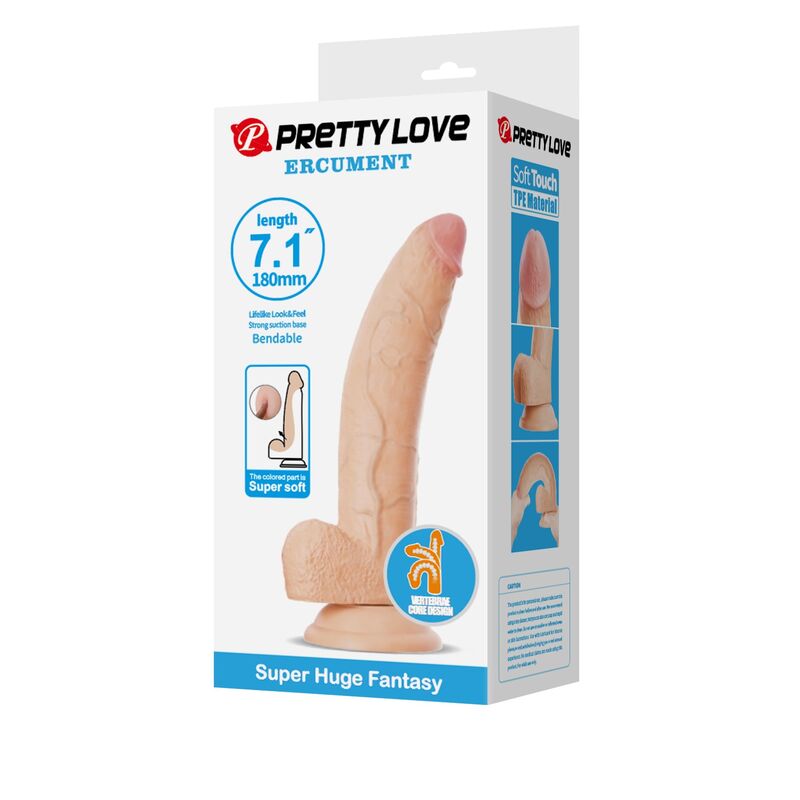 PRETTY LOVE - ELLCUMENT REALISTISCHER FLEXIBLER DILDO 18 CM Ø 4,5 CM NATÜRLICHES TPE – Bild 3