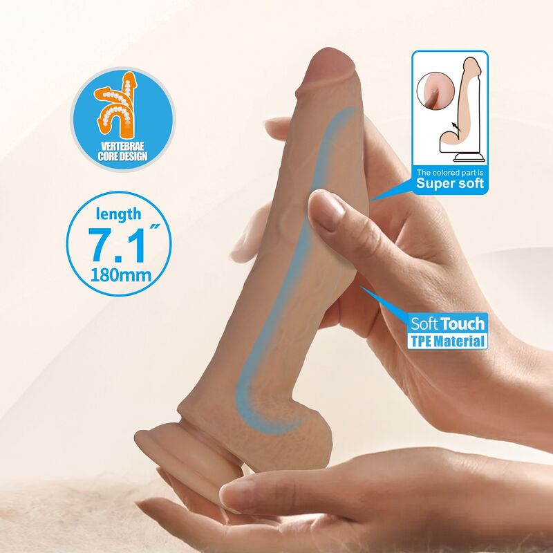 PRETTY LOVE - ELLCUMENT REALISTISCHER FLEXIBLER DILDO 18 CM Ø 4,5 CM NATÜRLICHES TPE – Bild 7