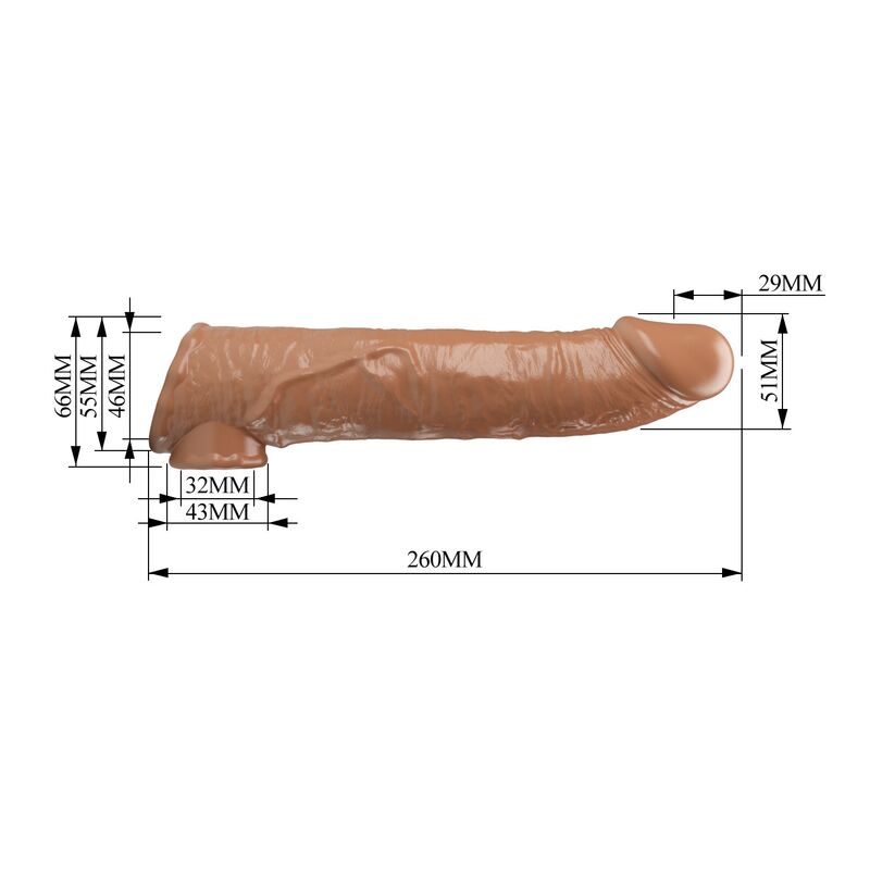 PRETTY LOVE - VERSTELLBARE PENISVERLÄNGERUNGSHÜLLE 26 CM Ø 4 CM BRAUN – Bild 9