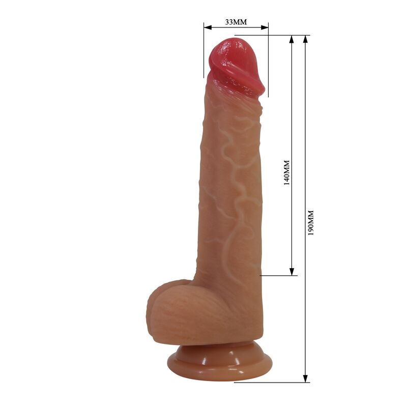 PRETTY LOVE - JOVITA REALISTISCHER SILIKONDILDO MIT SAUGNAPF 19 CM Ø 4,5 CM – Bild 8
