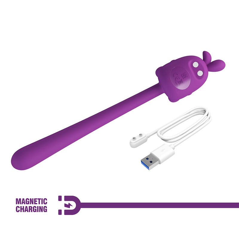 PRETTY LOVE – NIEDLICHER HASE-FLIRTSTIFT, FLEXIBLER VIBRATOR, USB-AUFLADBAR, LILA – Bild 10