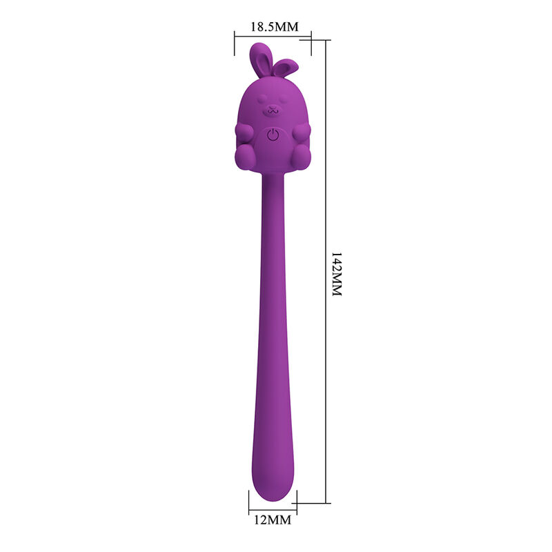 PRETTY LOVE – NIEDLICHER HASE-FLIRTSTIFT, FLEXIBLER VIBRATOR, USB-AUFLADBAR, LILA – Bild 5