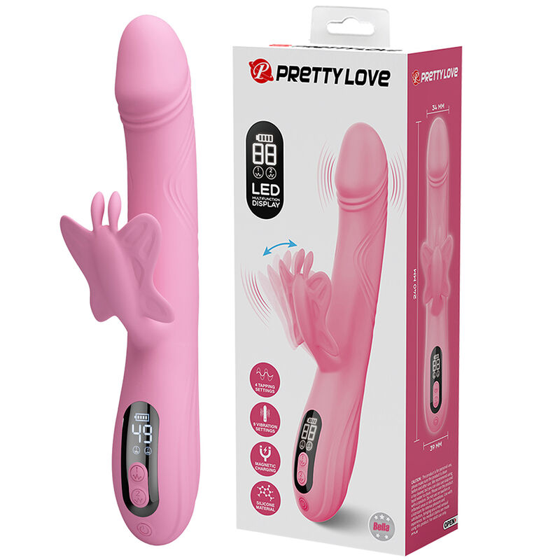 PRETTY LOVE - BELLA RABBIT VIBRATOR MIT SCHMETTERLINGS-STIMULATION UND LED PINK