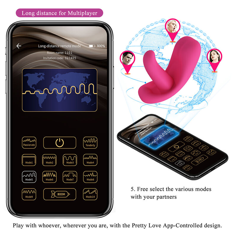 PRETTY LOVE - HAZELYNN 12-FUNKTIONEN-MASSAGEGERÄT MIT APP-STEUERUNG, PINK – Bild 10