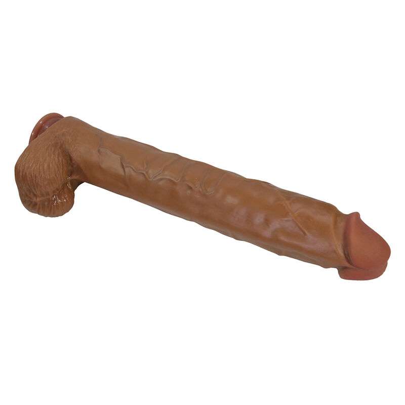 PRETTY LOVE - PAT REALISTISCHER FLEXIBLER DILDO MIT SAUGNAPF 40 CM -Ø- 6 CM BRAUN – Bild 3