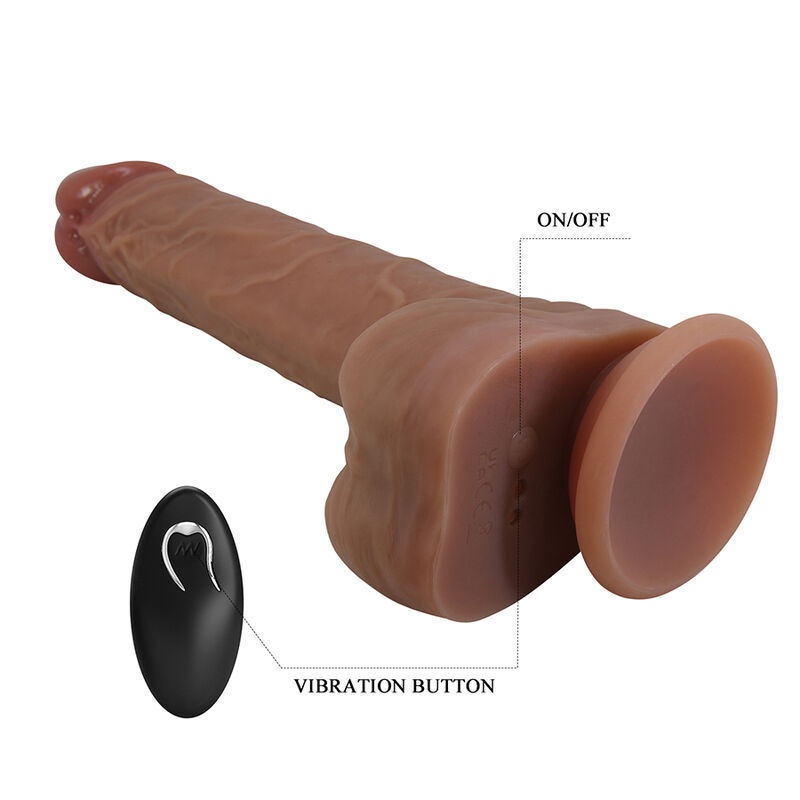 PRETTY LOVE - JONATHAN REALISTISCHER STOSSVIBRATOR MIT FERNBEDIENUNG, BRAUN – Bild 4