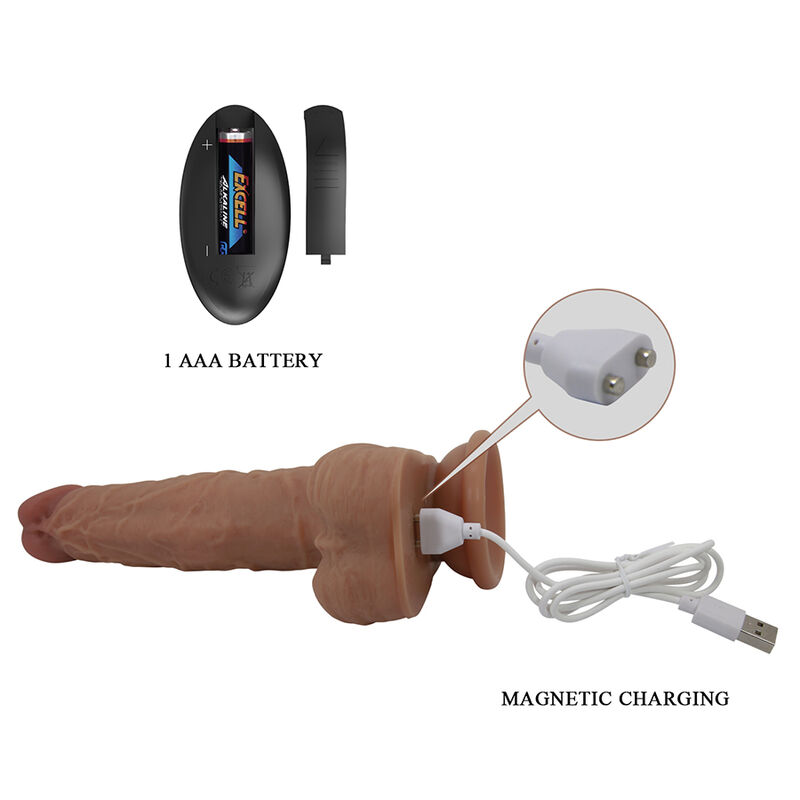 PRETTY LOVE - JONATHAN REALISTISCHER STOSSVIBRATOR MIT FERNBEDIENUNG, BRAUN – Bild 9