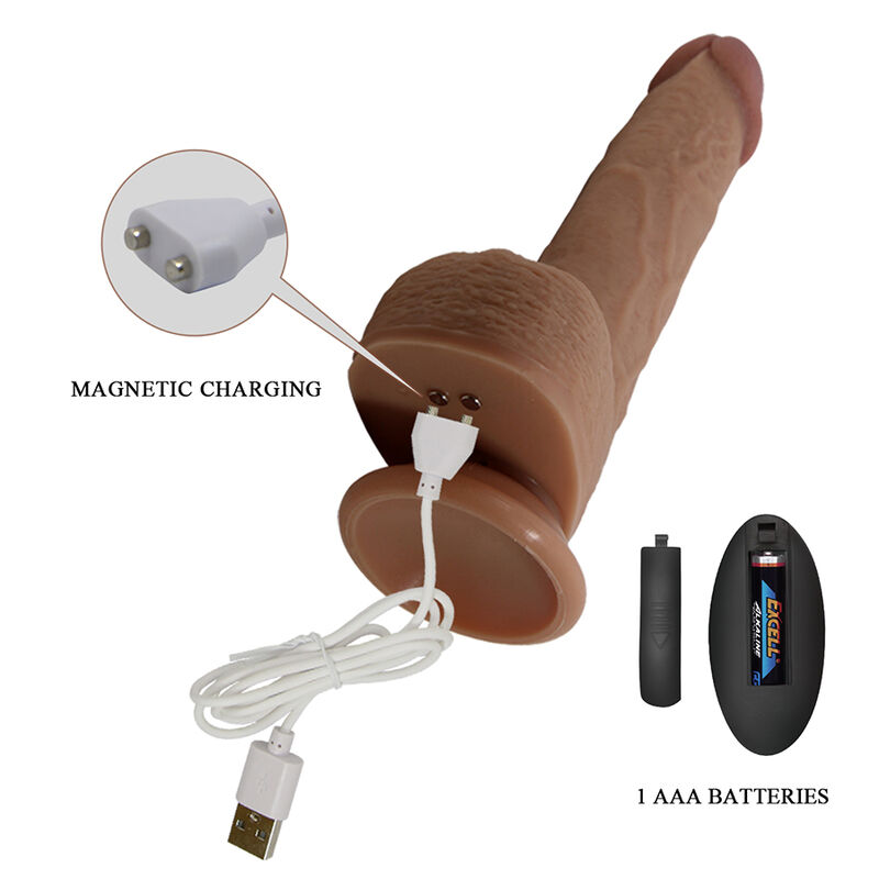 PRETTY LOVE - TOMMY REALISTISCHER STOSSVIBRATOR MIT FERNBEDIENUNG, DUNKELBRAUN – Bild 9