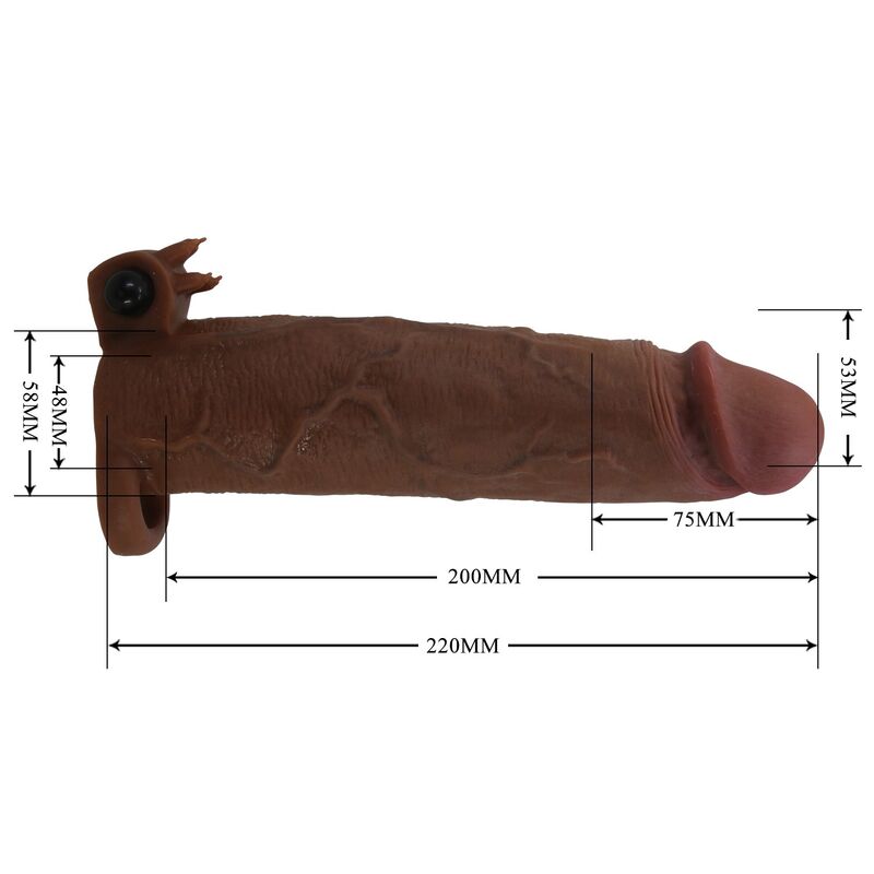 PRETTY LOVE - XERXES VIBRIERENDER PENISSÄULE 22 CM Ø 4,5 CM BRAUN – Bild 5