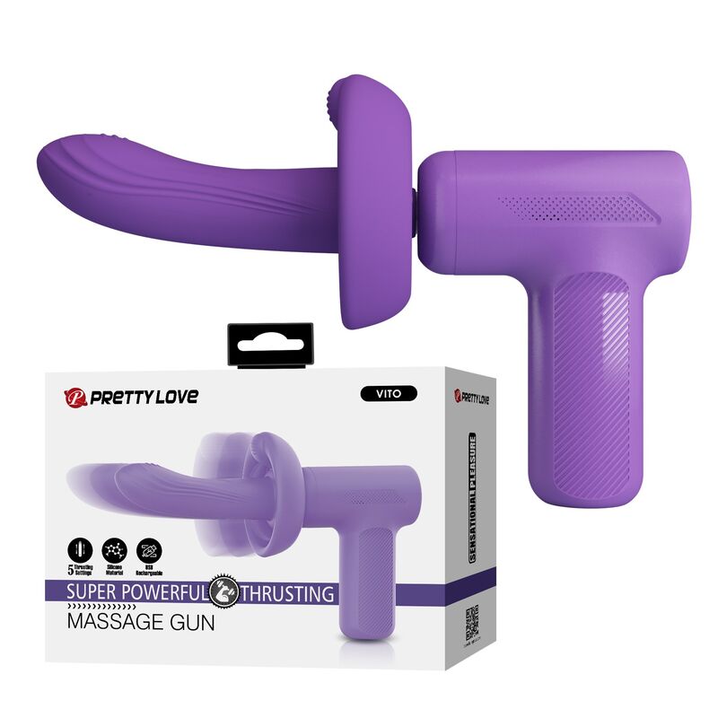 PRETTY LOVE - VITO STOSSMASSAGEPISTOLE 5 MODI LILA – Bild 10