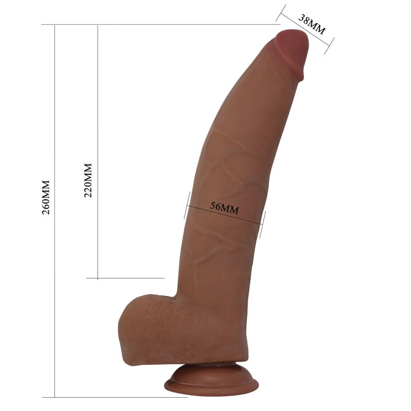 PRETTY LOVE - ULRIC REALISTISCHER FLEXIBLER DILDO 26 CM Ø 5,5 CM TPE BRAUN – Bild 6