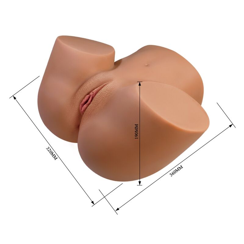CRAZY BULL - REALISTISCHER WEIBLICHER TORSO-MASTURBATOR MIT DOPPELEINTRITT, VIBRATIONS- UND SAUGFUNKTION, NATURFARBE – Bild 8
