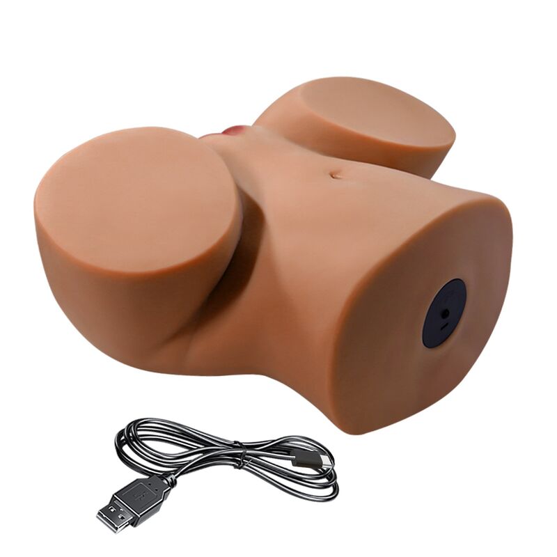 CRAZY BULL - REALISTISCHER WEIBLICHER TORSO-MASTURBATOR MIT DOPPELEINTRITT, VIBRATIONS- UND SAUGFUNKTION, NATURFARBE – Bild 5
