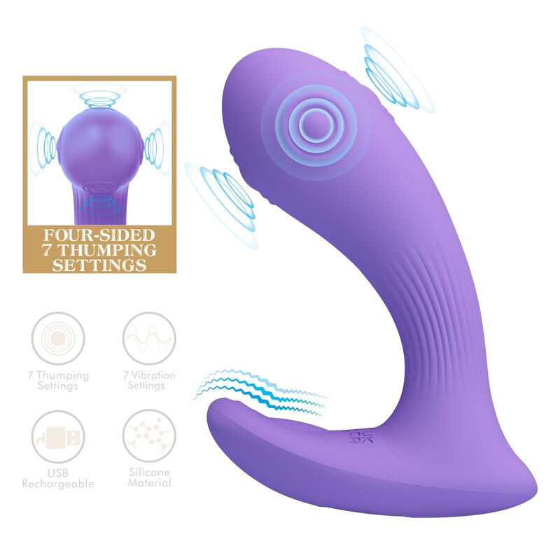 PRETTY LOVE - ANDROMEDA WIEDERAUFLADBARER DOPPELSTIMULATIONSVIBRATOR LILA