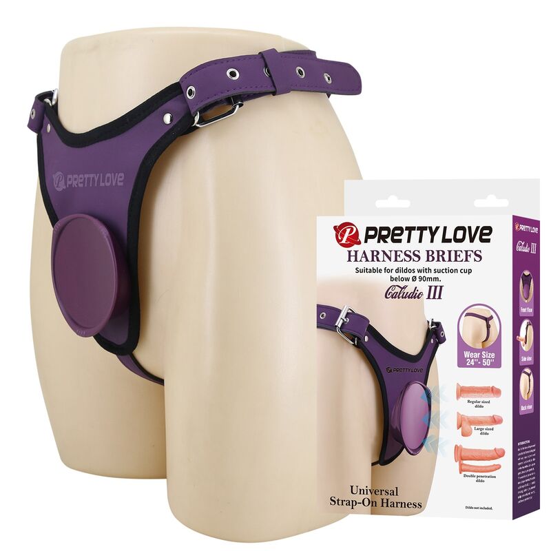 PRETTY LOVE – UNIVERSAL STRAP-ON HARNESS-Slips, LILA UND SCHWARZ – Bild 4