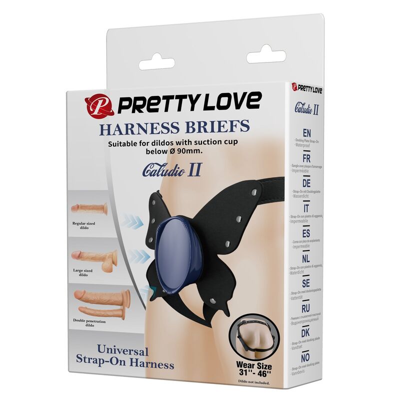 PRETTY LOVE - UNIVERSAL STRAP-ON HARNESS BRIEFS SCHWARZ UND BLAU – Bild 5