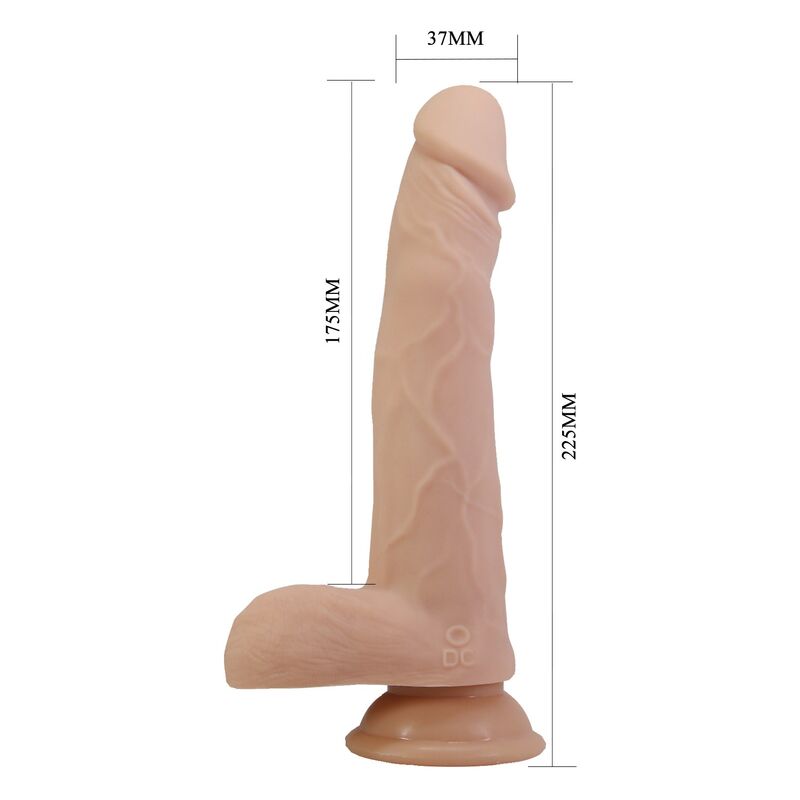 PRETTY LOVE - DAVEY STOSS- UND ROTATIONS-VIBRATIONSDILDO MIT FERNBEDIENUNG, 22,5 CM Ø 4,8 CM, NATUR – Bild 6