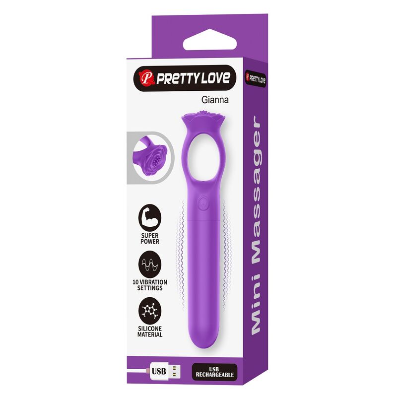 PRETTY LOVE - GIANA WIEDERAUFLADBARER MINI-VIBRATOR-MASSAGEGERÄT LILA – Bild 6